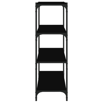 vidaXL Bücherregal Schwarz 60x33x100 cm Holzwerkstoff und Stahl