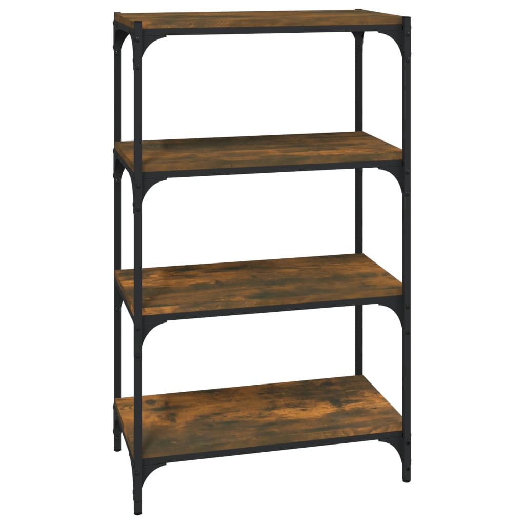 vidaXL Bücherregal Räuchereiche 60x33x100 cm Holzwerkstoff und Stahl