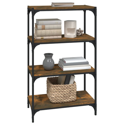 vidaXL Bücherregal Räuchereiche 60x33x100 cm Holzwerkstoff und Stahl