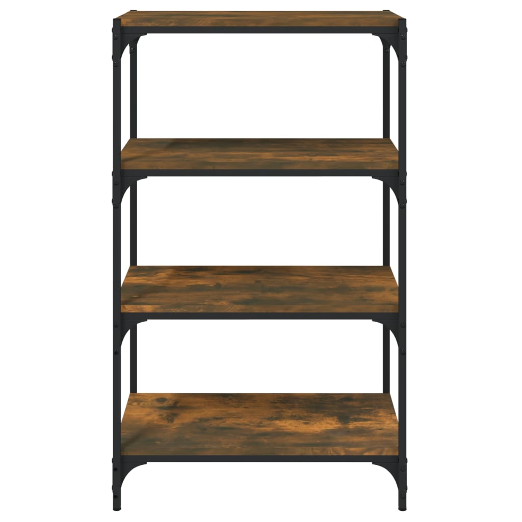 vidaXL Bücherregal Räuchereiche 60x33x100 cm Holzwerkstoff und Stahl