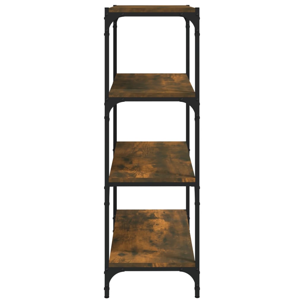 vidaXL Bücherregal Räuchereiche 60x33x100 cm Holzwerkstoff und Stahl