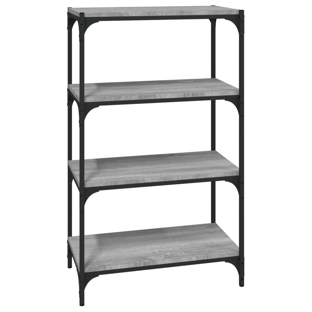 vidaXL Bücherregal Grau Sonoma 60x33x100 cm Holzwerkstoff und Stahl