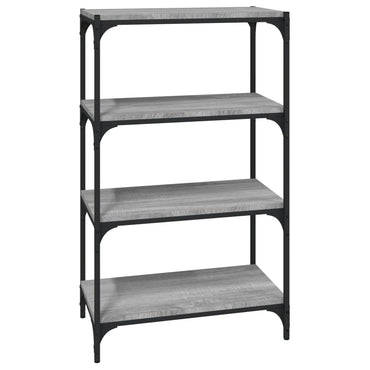 vidaXL Bücherregal Grau Sonoma 60x33x100 cm Holzwerkstoff und Stahl
