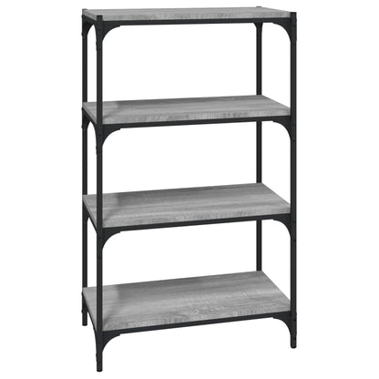 vidaXL Bücherregal Grau Sonoma 60x33x100 cm Holzwerkstoff und Stahl