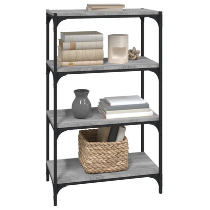 vidaXL Bücherregal Grau Sonoma 60x33x100 cm Holzwerkstoff und Stahl