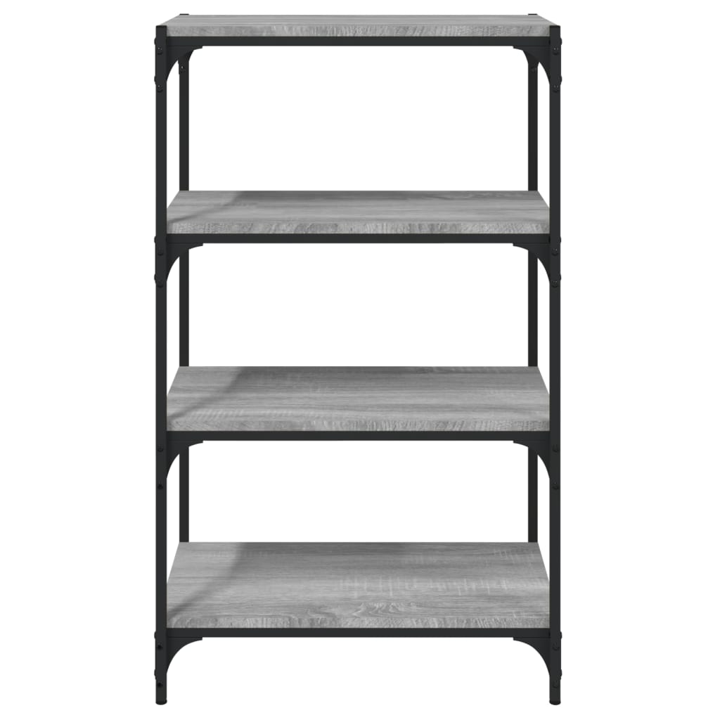 vidaXL Bücherregal Grau Sonoma 60x33x100 cm Holzwerkstoff und Stahl