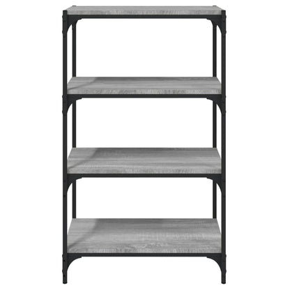 vidaXL Bücherregal Grau Sonoma 60x33x100 cm Holzwerkstoff und Stahl