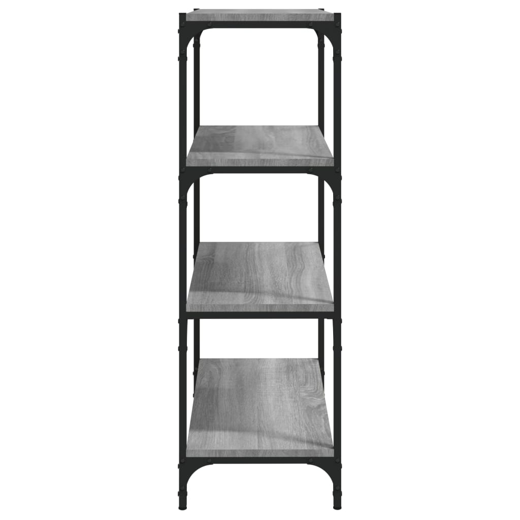 vidaXL Bücherregal Grau Sonoma 60x33x100 cm Holzwerkstoff und Stahl