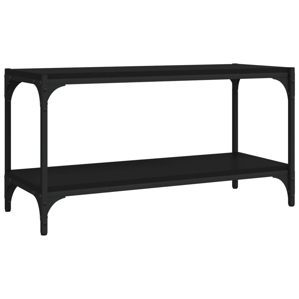 vidaXL Meuble TV Noir 80x33x41 cm Bois d'ingénierie et acier