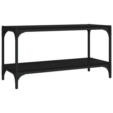 vidaXL Meuble TV Noir 80x33x41 cm Bois d'ingénierie et acier