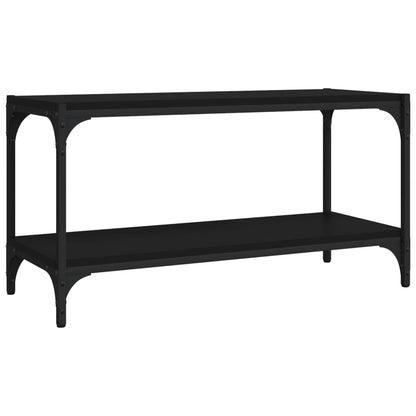 vidaXL Meuble TV Noir 80x33x41 cm Bois d'ingénierie et acier
