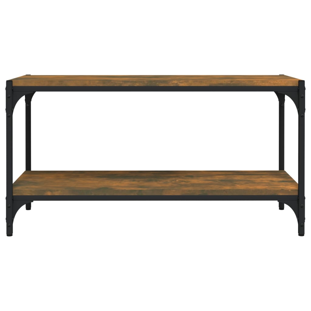 vidaXL Meuble TV chêne fumé 80x33x41 cm bois d'ingénierie et acier