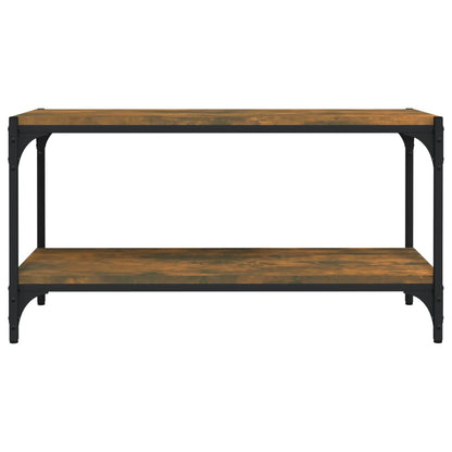 vidaXL Meuble TV chêne fumé 80x33x41 cm bois d'ingénierie et acier