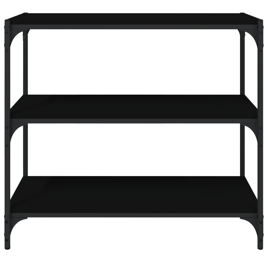 vidaXL Bücherregal Schwarz 80x33x70,5 cm Holzwerkstoff und Stahl