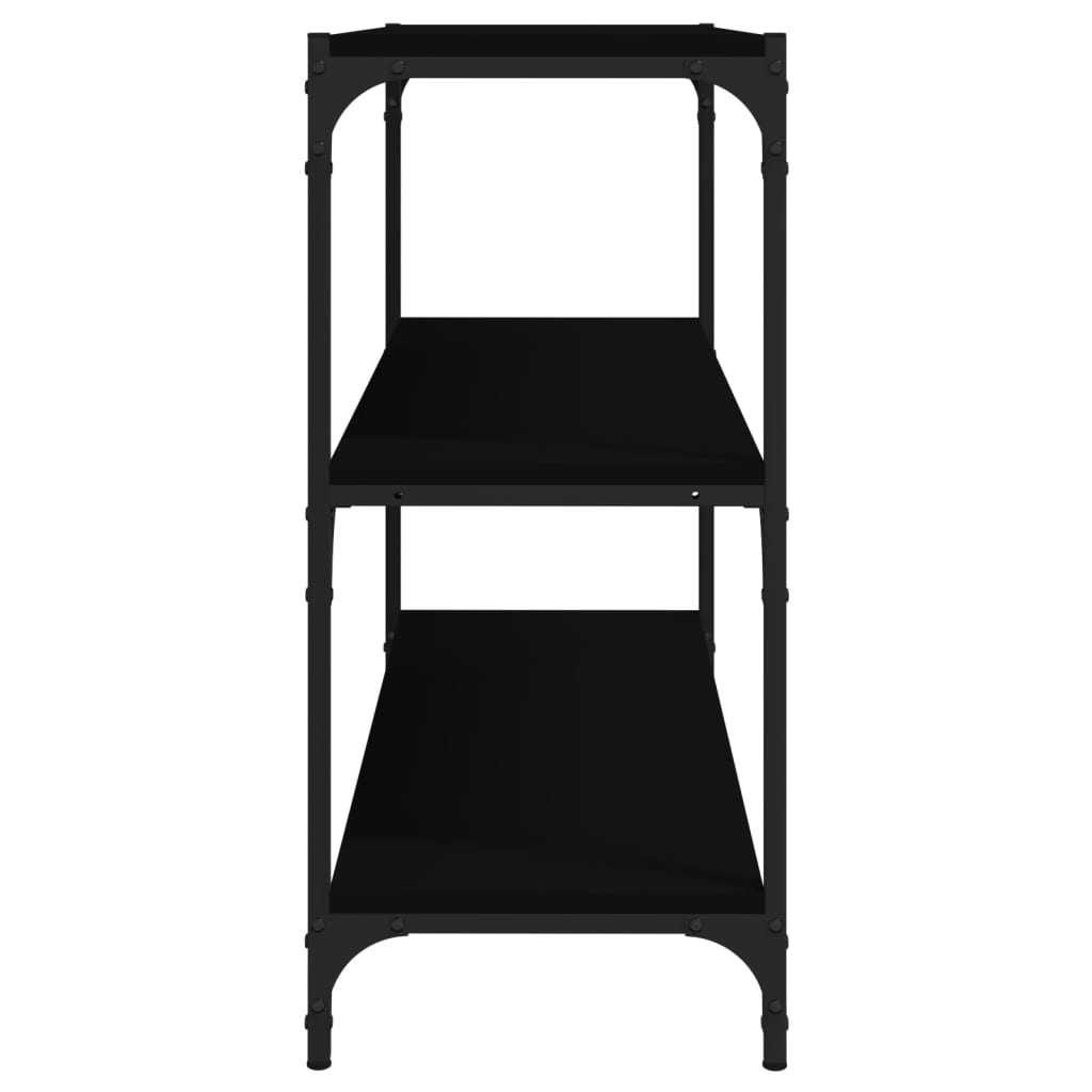 vidaXL Bücherregal Schwarz 80x33x70,5 cm Holzwerkstoff und Stahl