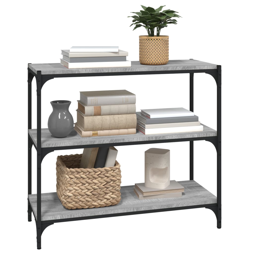 vidaXL Bücherregal Grau Sonoma 80x33x70,5 cm Holzwerkstoff und Stahl