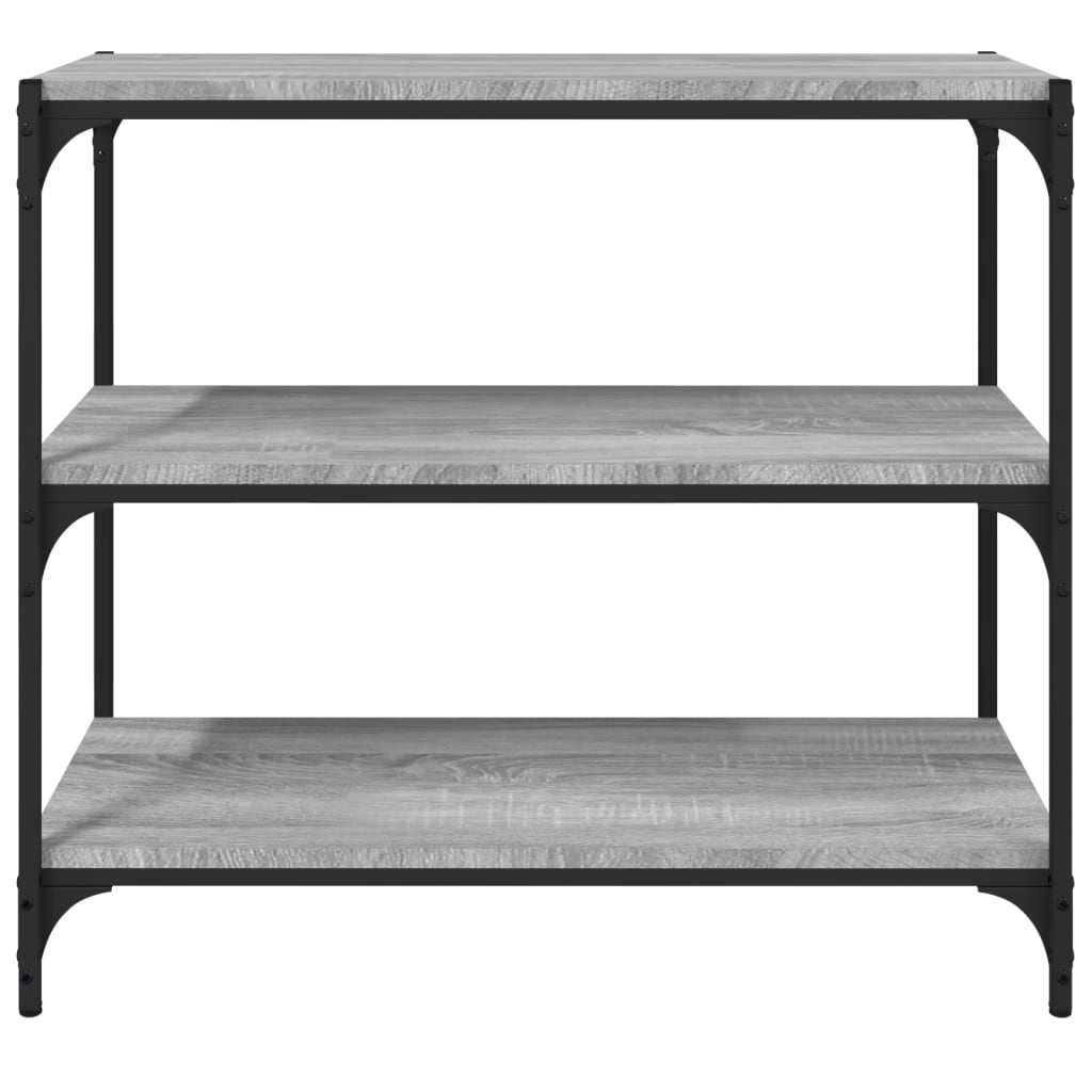 vidaXL Bücherregal Grau Sonoma 80x33x70,5 cm Holzwerkstoff und Stahl