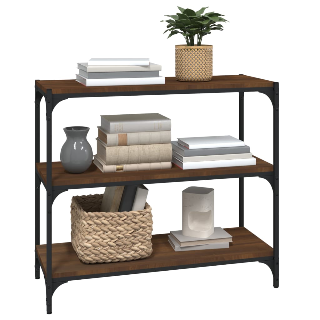 vidaXL Bücherregal Braun Eichen-Optik 80x33x70,5cm Holzwerkstoff Stahl
