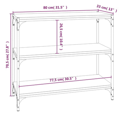 vidaXL Bücherregal Braun Eichen-Optik 80x33x70,5cm Holzwerkstoff Stahl