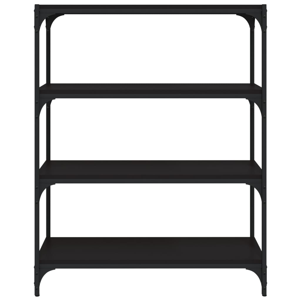 vidaXL Bücherregal Schwarz 80x33x100 cm Holzwerkstoff und Stahl