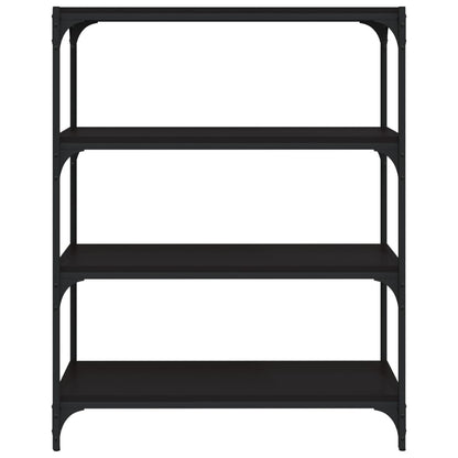 vidaXL Bücherregal Schwarz 80x33x100 cm Holzwerkstoff und Stahl