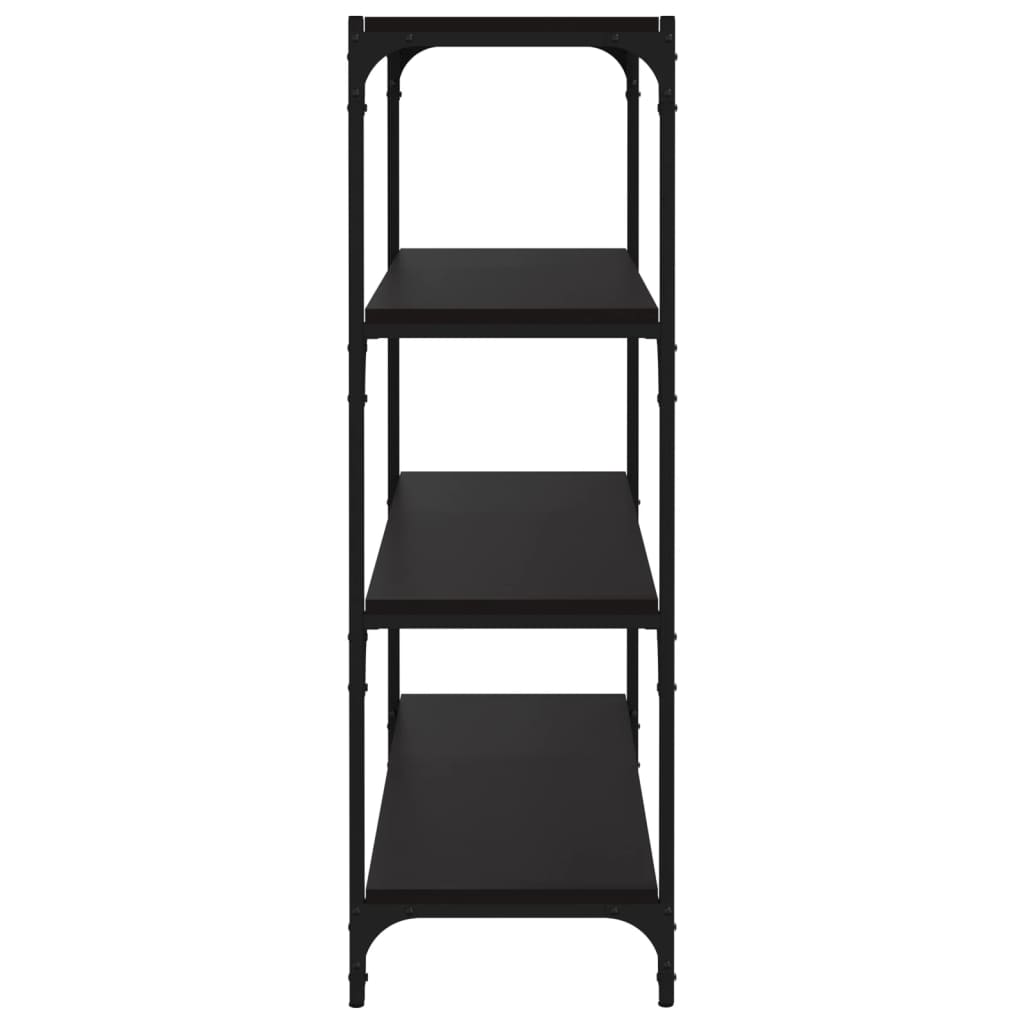 vidaXL Bücherregal Schwarz 80x33x100 cm Holzwerkstoff und Stahl