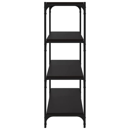 vidaXL Bücherregal Schwarz 80x33x100 cm Holzwerkstoff und Stahl