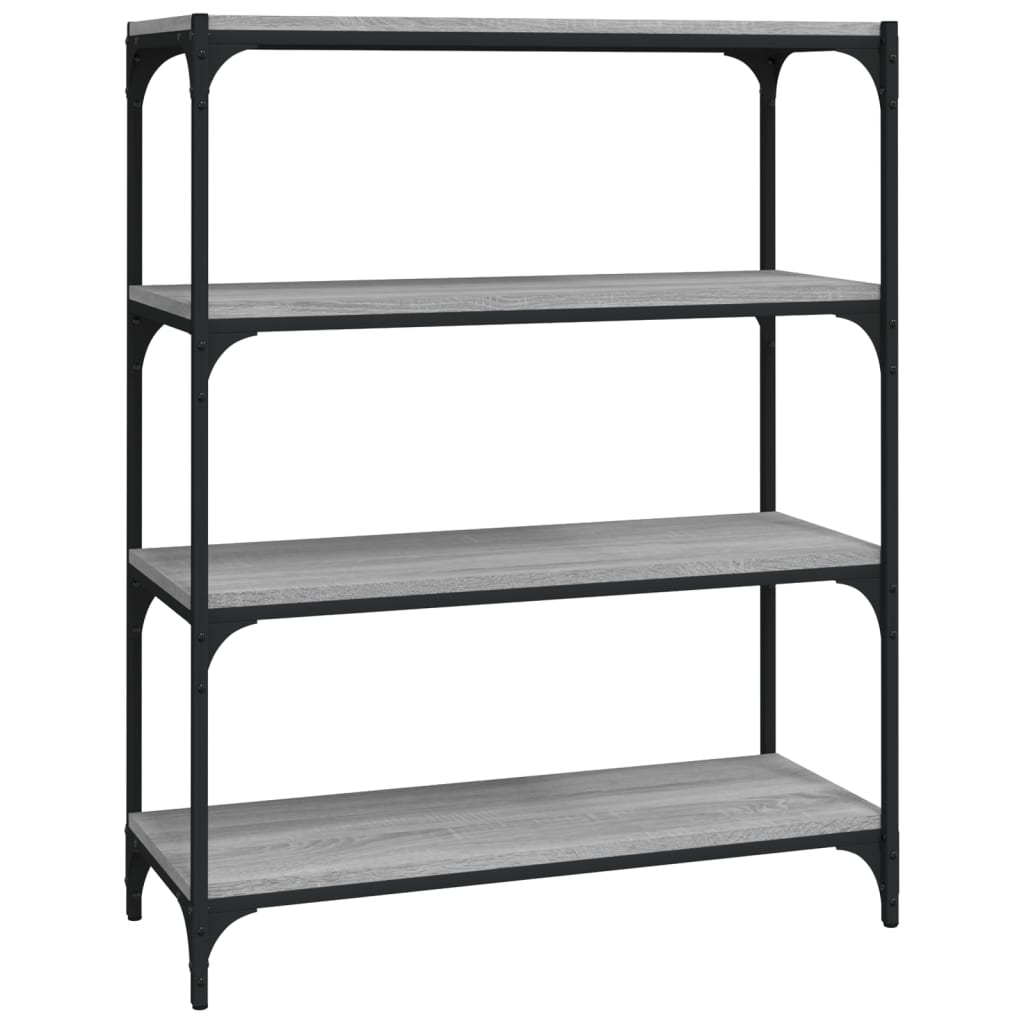 vidaXL Bücherregal Grau Sonoma 80x33x100 cm Holzwerkstoff und Stahl