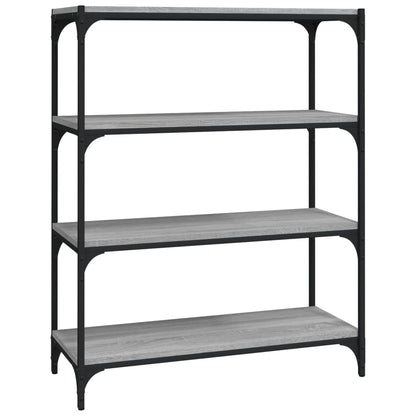 vidaXL Bücherregal Grau Sonoma 80x33x100 cm Holzwerkstoff und Stahl