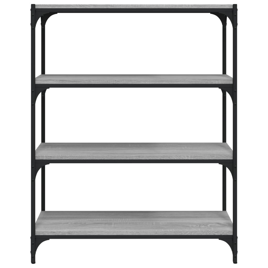 vidaXL Bücherregal Grau Sonoma 80x33x100 cm Holzwerkstoff und Stahl
