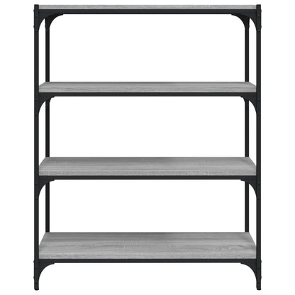 vidaXL Bücherregal Grau Sonoma 80x33x100 cm Holzwerkstoff und Stahl