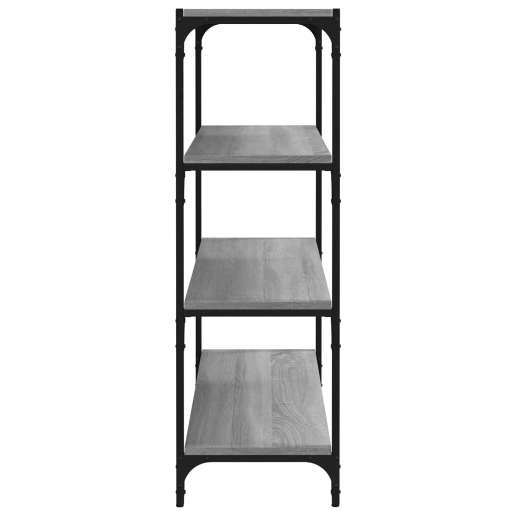 vidaXL Bücherregal Grau Sonoma 80x33x100 cm Holzwerkstoff und Stahl
