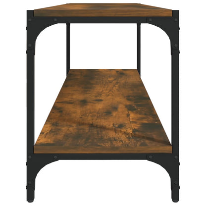 vidaXL Meuble TV chêne fumé 100x33x41 cm bois d'ingénierie et acier