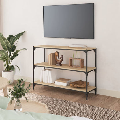 vidaXL Bücherregal Sonoma-Eiche 100x33x70,5 cm Holzwerkstoff und Stahl