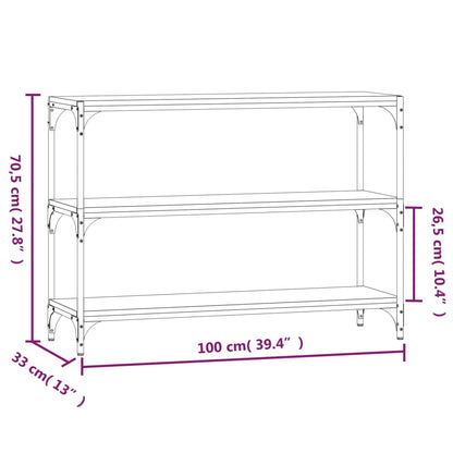 vidaXL Bücherregal Sonoma-Eiche 100x33x70,5 cm Holzwerkstoff und Stahl