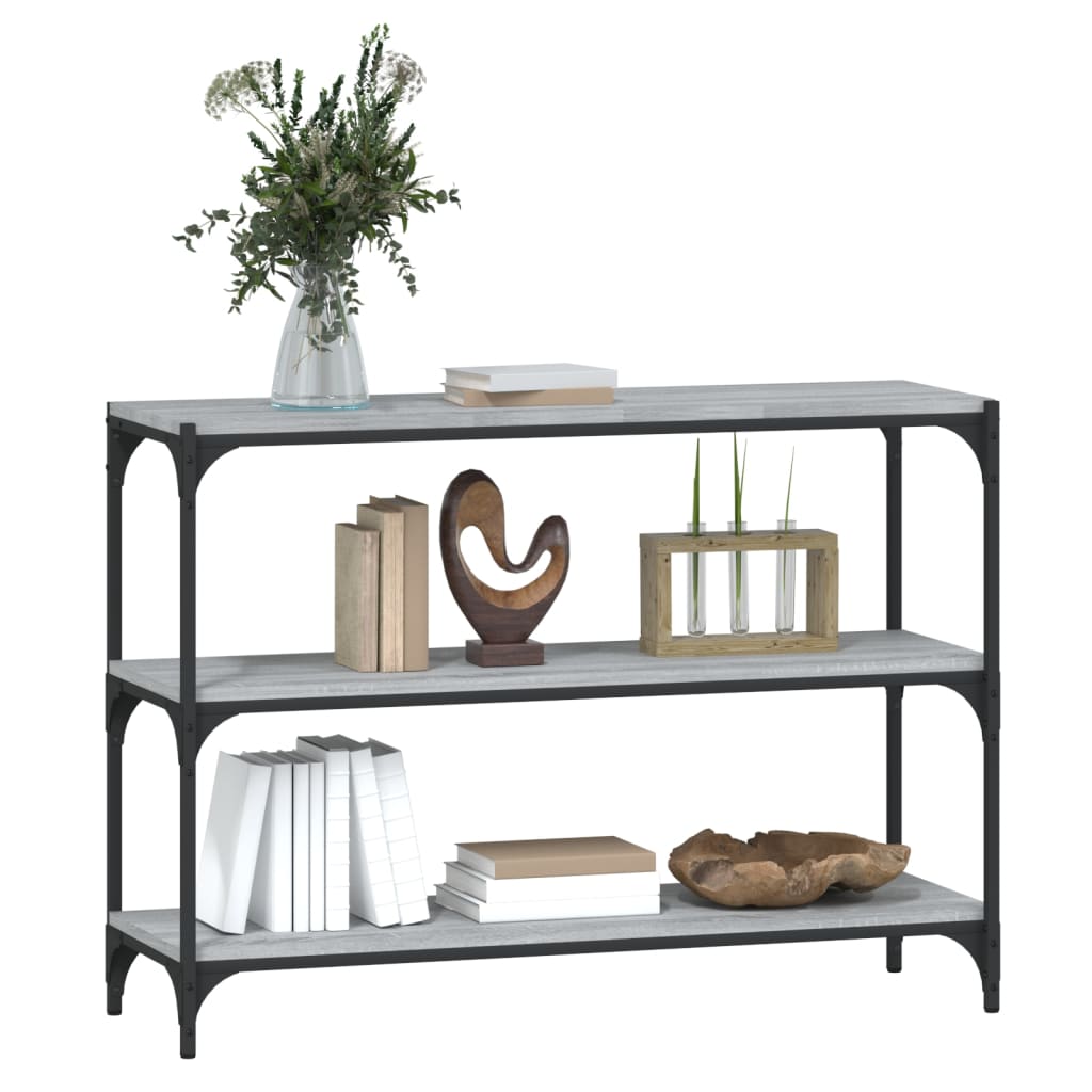 vidaXL Bücherregal Grau Sonoma 100x33x70,5 cm Holzwerkstoff und Stahl