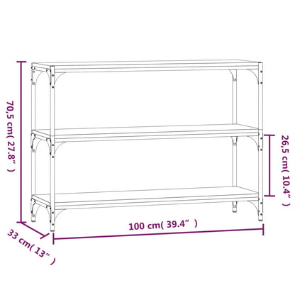 vidaXL Bücherregal Grau Sonoma 100x33x70,5 cm Holzwerkstoff und Stahl