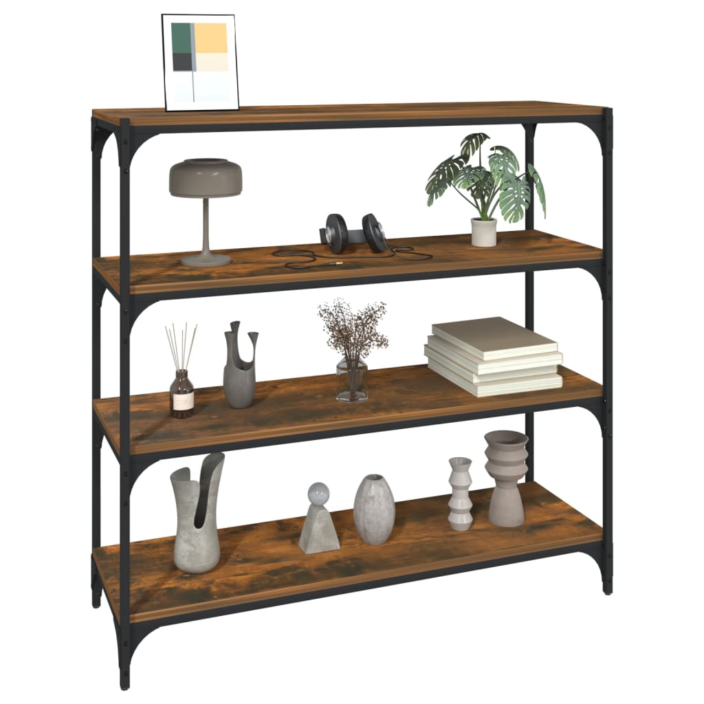 vidaXL Étagère chêne fumé 100x33x100 cm bois d'ingénierie et acier