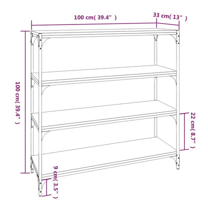 vidaXL Étagère chêne fumé 100x33x100 cm bois d'ingénierie et acier