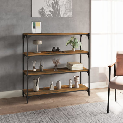 vidaXL Étagère chêne fumé 100x33x100 cm bois d'ingénierie et acier