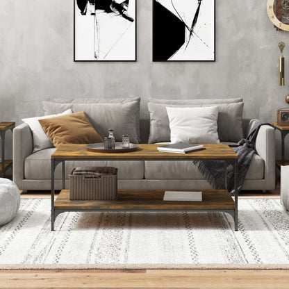 vidaXL Couchtisch Räuchereiche 100x50x40 cm Holzwerkstoff
