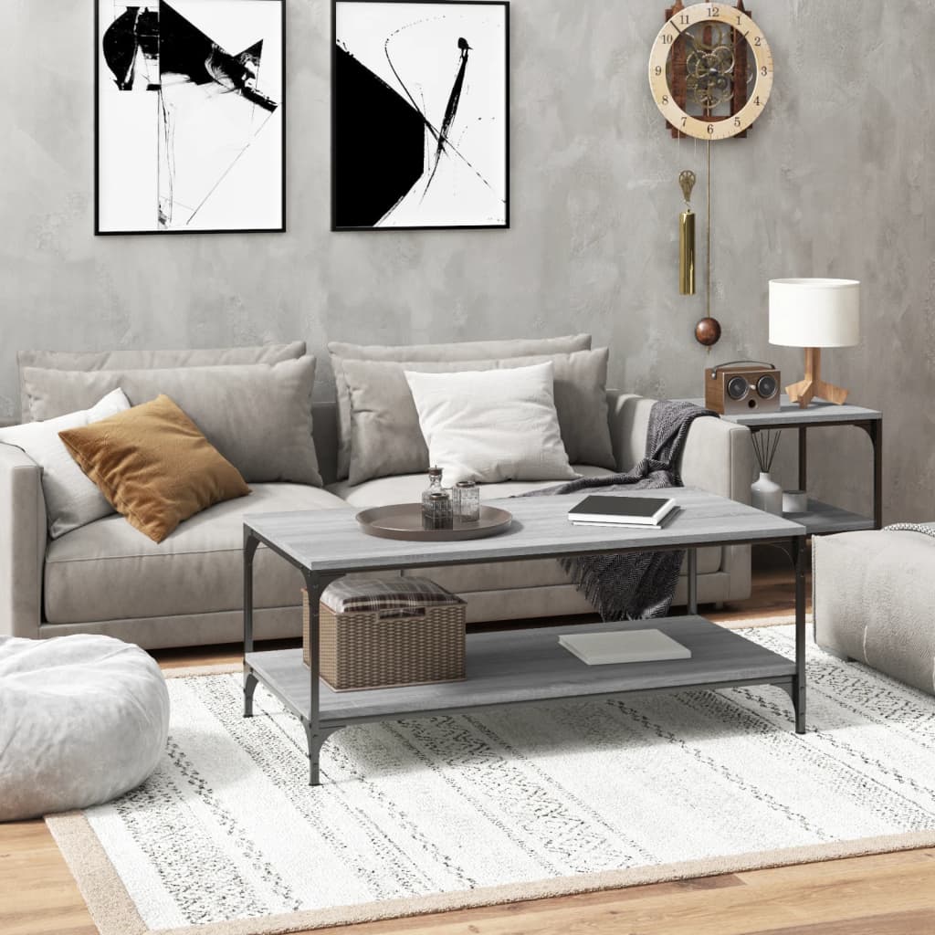 vidaXL Table basse gris sonoma 100x50x40 cm aggloméré