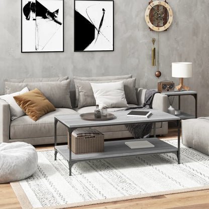 vidaXL Table basse gris sonoma 100x50x40 cm aggloméré