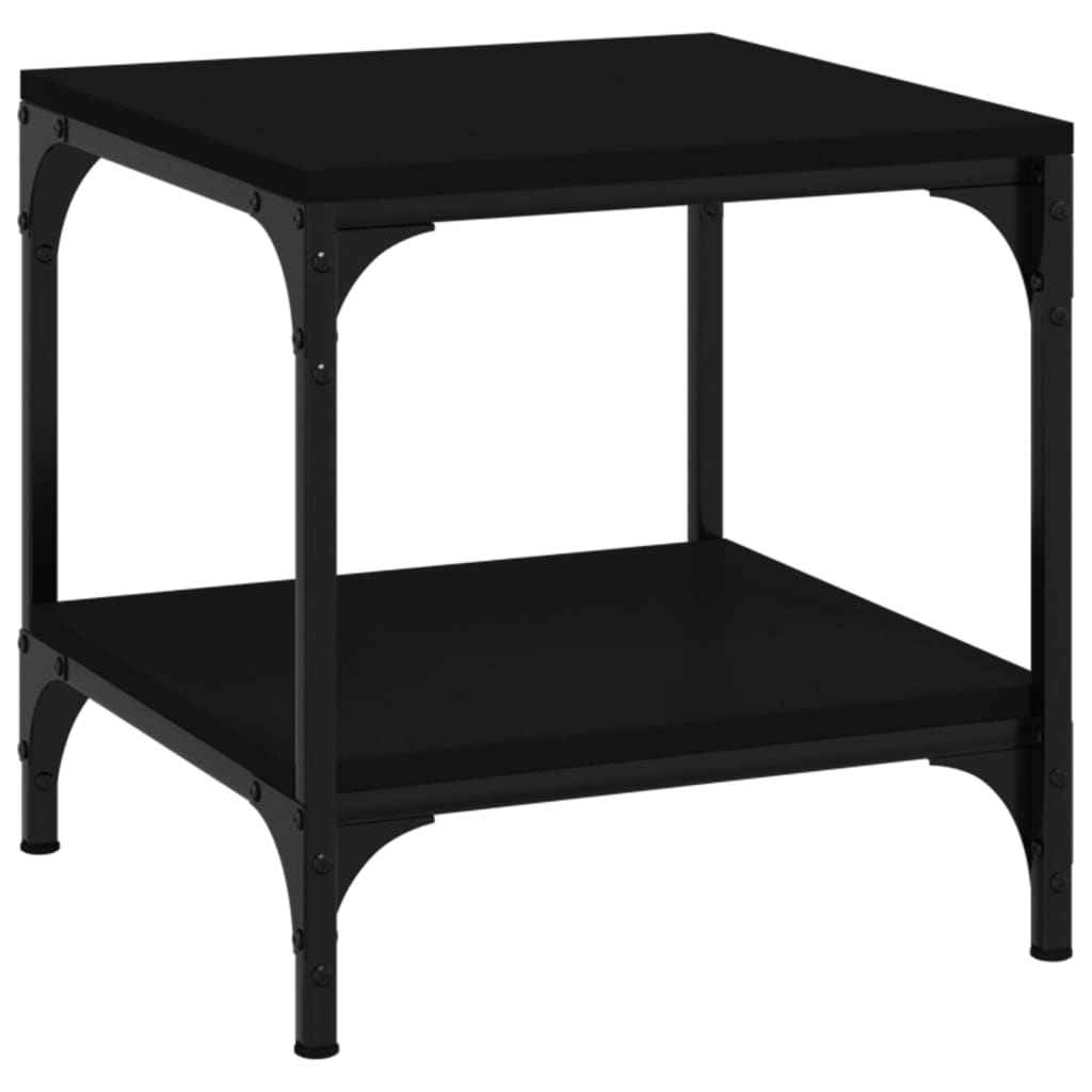 vidaXL Table basse noire 50x50x40 cm en bois d'ingénierie