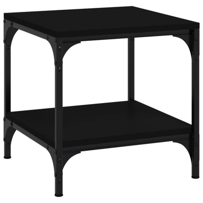 vidaXL Table basse noire 50x50x40 cm en bois d'ingénierie