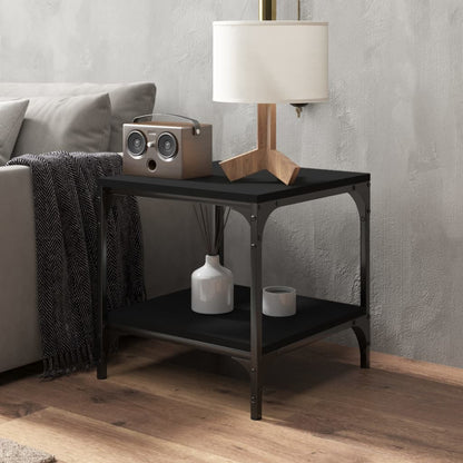 vidaXL Table basse noire 50x50x40 cm en bois d'ingénierie