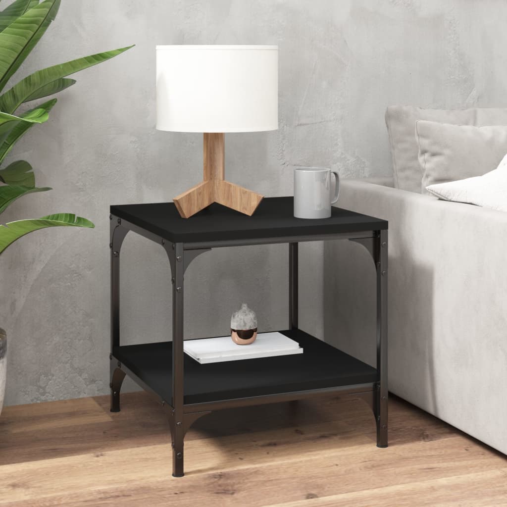 vidaXL Table basse noire 50x50x40 cm en bois d'ingénierie