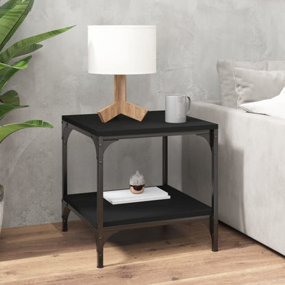 vidaXL Table basse noire 50x50x40 cm en bois d'ingénierie