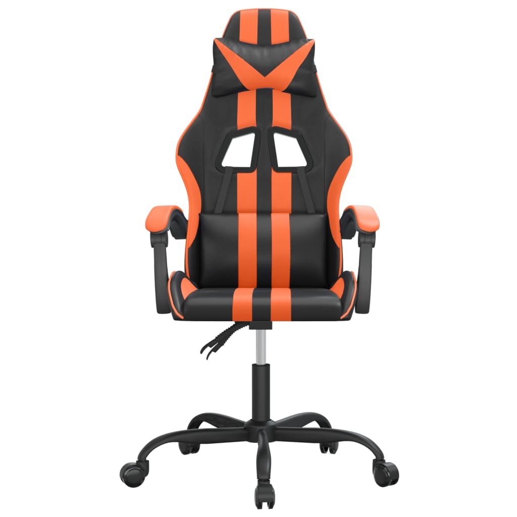 Gaming-Stuhl Drehbar Schwarz und Orange Kunstleder
