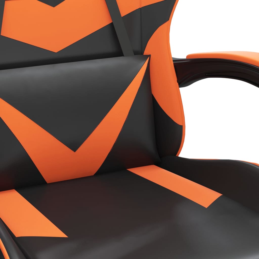 Gaming-Stuhl Drehbar Schwarz und Orange Kunstleder